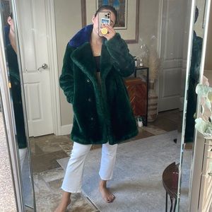 Pinko color lock faux fur coat size 2